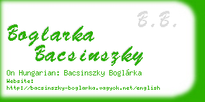 boglarka bacsinszky business card